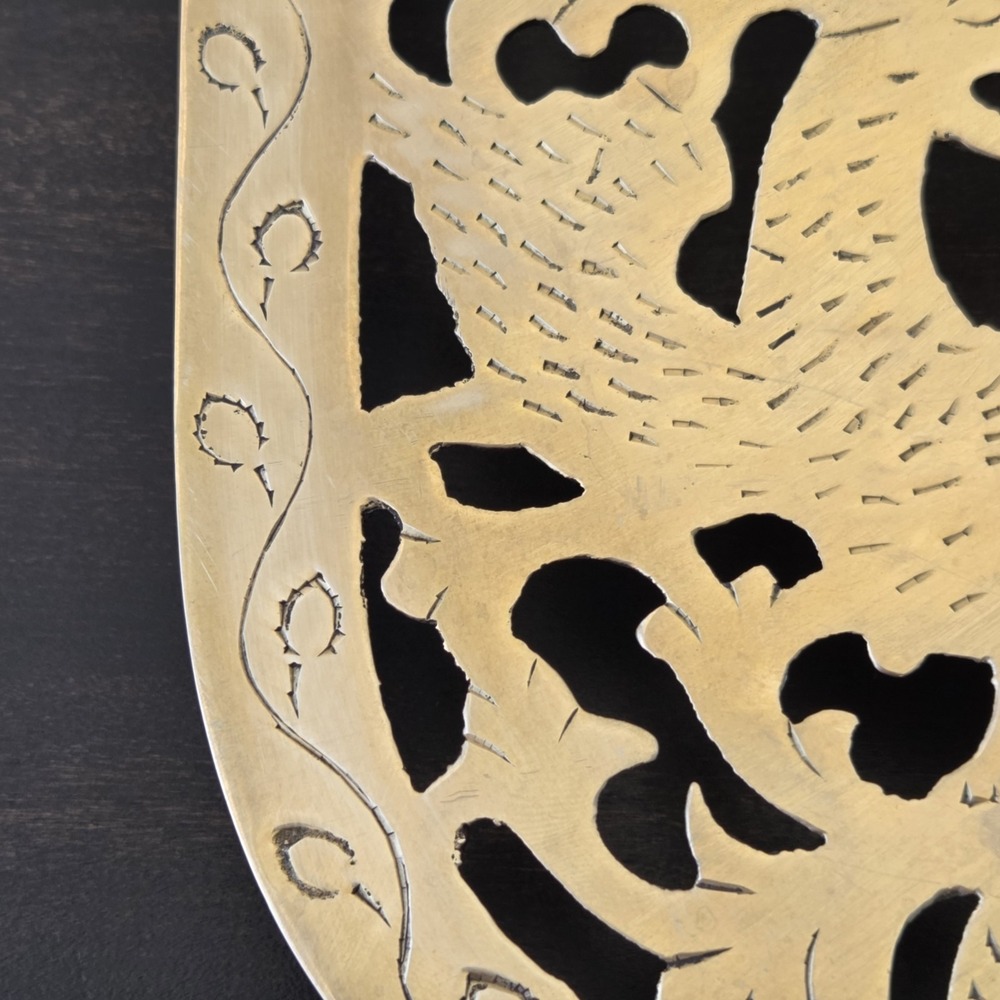 Vintage Mottahedeh Metropolitan Museum Of Art Brass Eagle Phoenix Trivet India - Picture 6 of 11